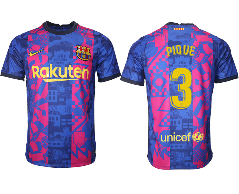 Men 2021-2022 Club Barcelona blue training suit aaa version #3 Soccer Jersey->barcelona jersey->Soccer Club Jersey